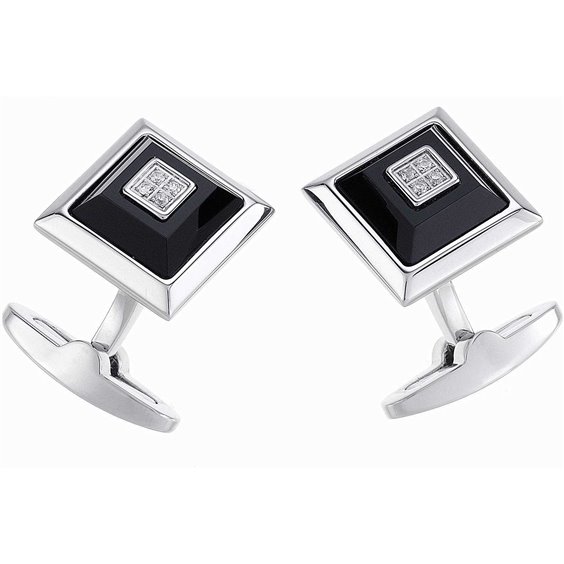Gemelli Zancan Uomo Hi Teck in Acciaio Onice EHG014B-ON - EHG014B-ON